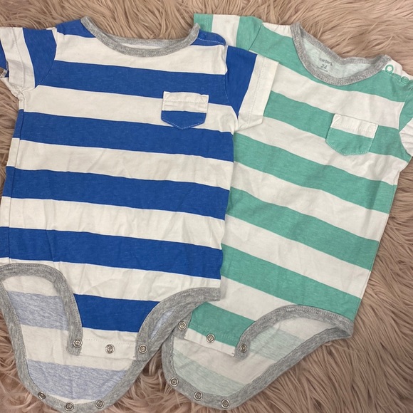 Baby Boy Striped Onsies - Picture 1 of 4